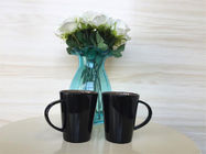 16 oz Black Glazed V-Shape Ceramic Large Coffee Mugs