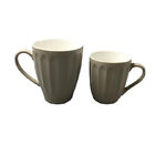 10oz Olive Green Debossed Small Ceramic Coffee Mugs Glossy With Handle