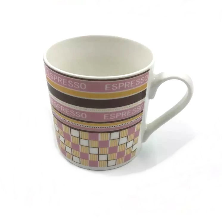 LFGB Certificate OEM Acceptable Ceramic Drinking Mugs With Geometric Design